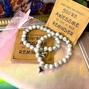 Nature Stone Bracelet in White Turquoise
